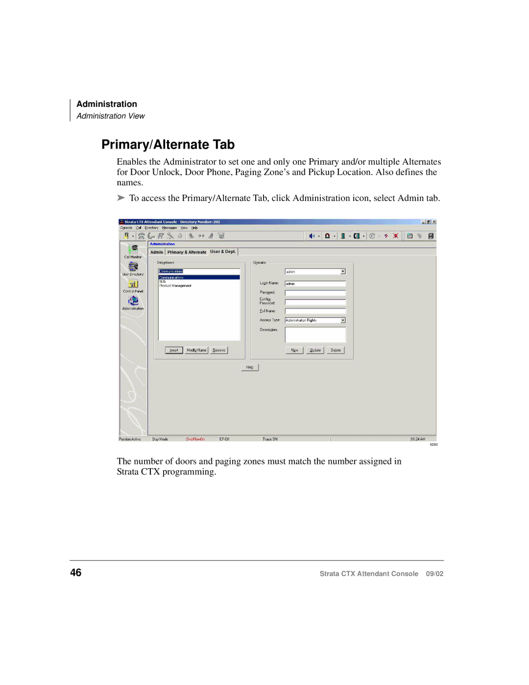 Toshiba Strata CTX manual Primary/Alternate Tab 