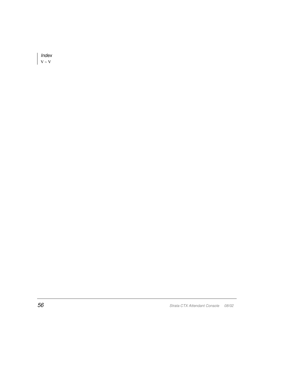 Toshiba Strata CTX manual Index 