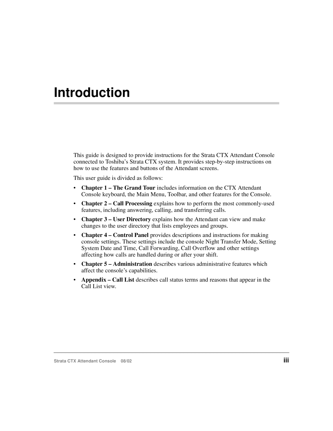 Toshiba Strata CTX manual Introduction 