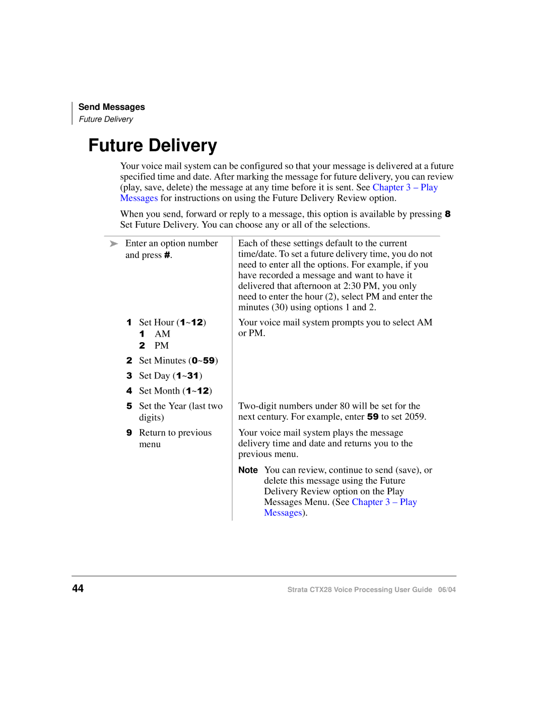 Toshiba Strata CTX28 manual Future Delivery 