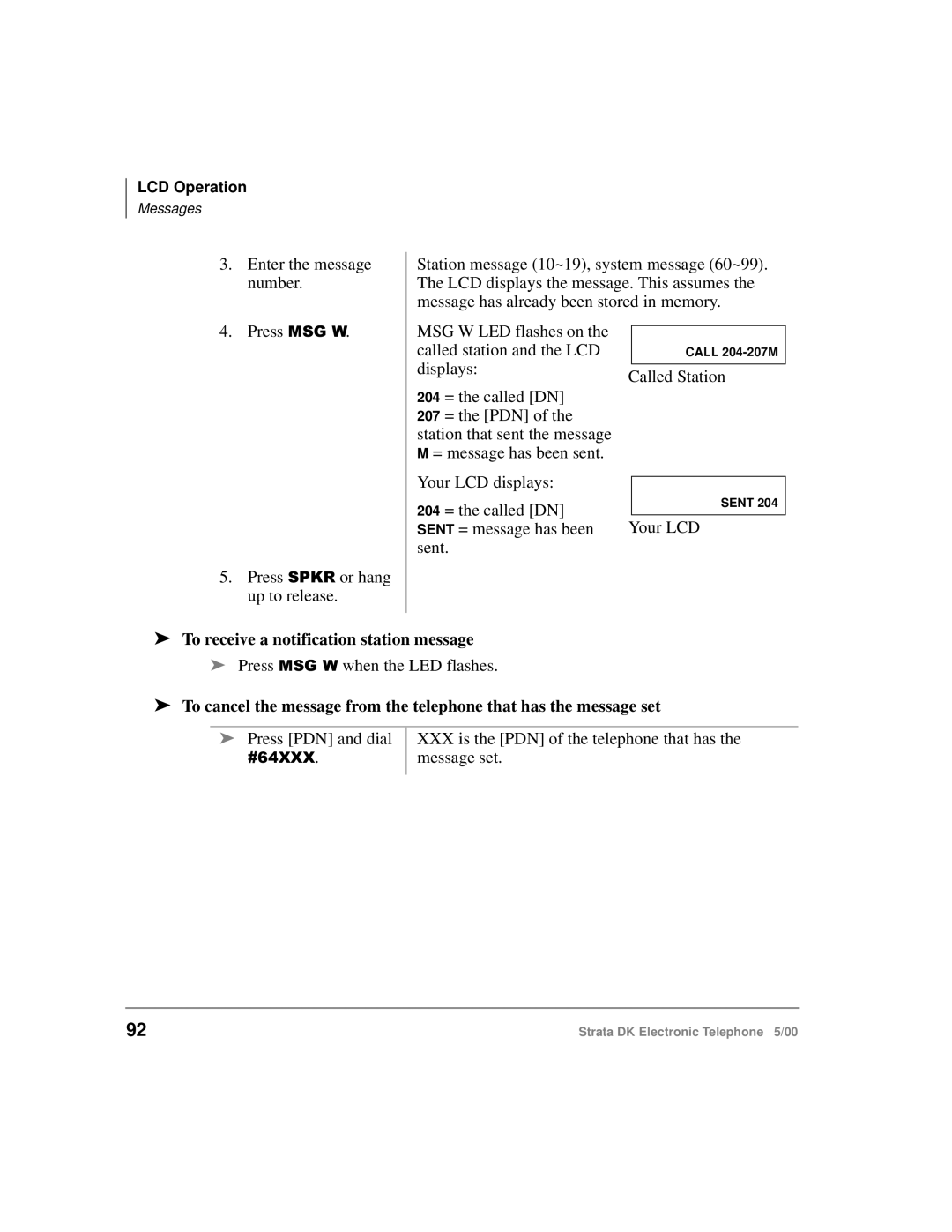 Toshiba Strata DK manual To receive a notification station message 