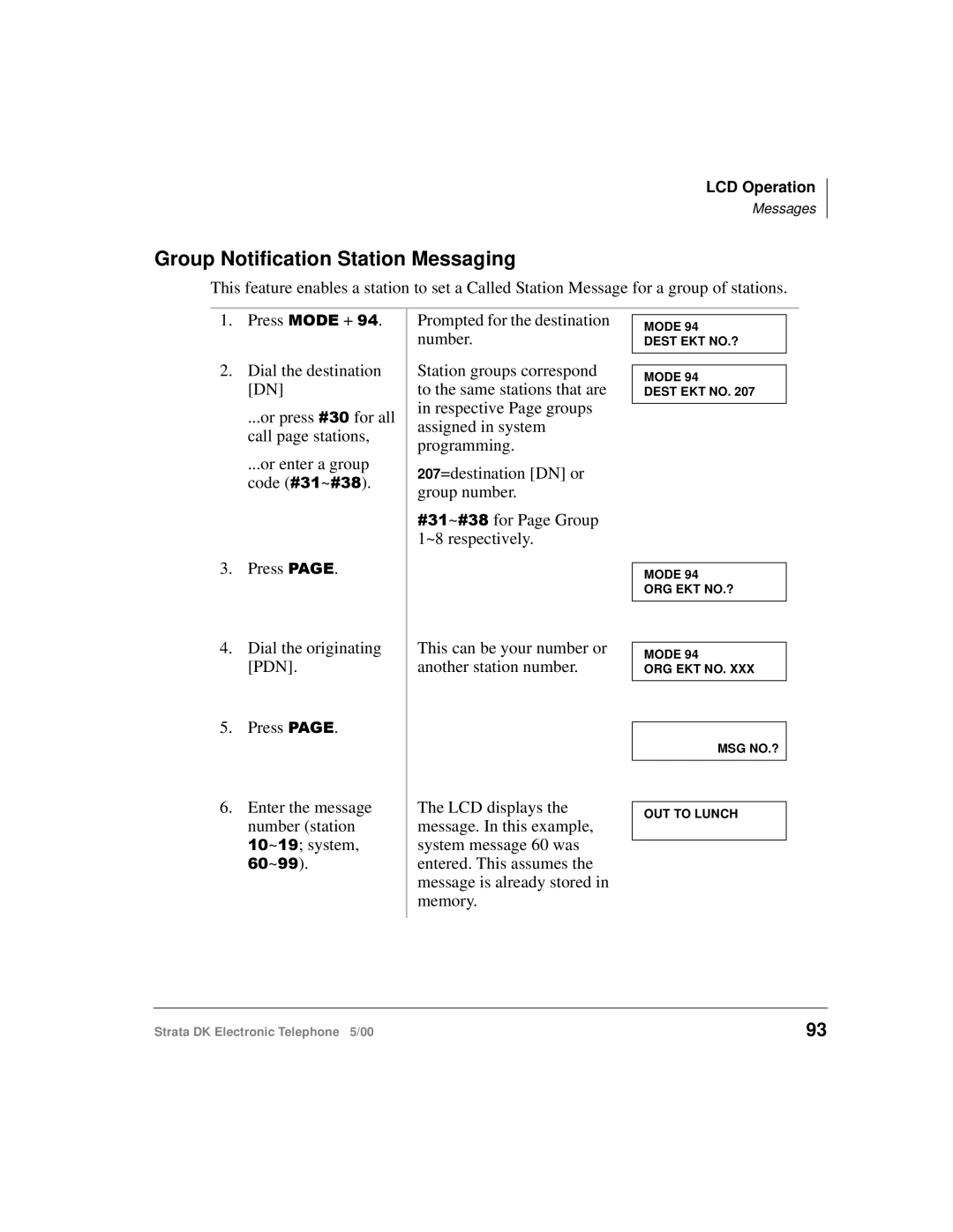 Toshiba Strata DK manual Group Notification Station Messaging 