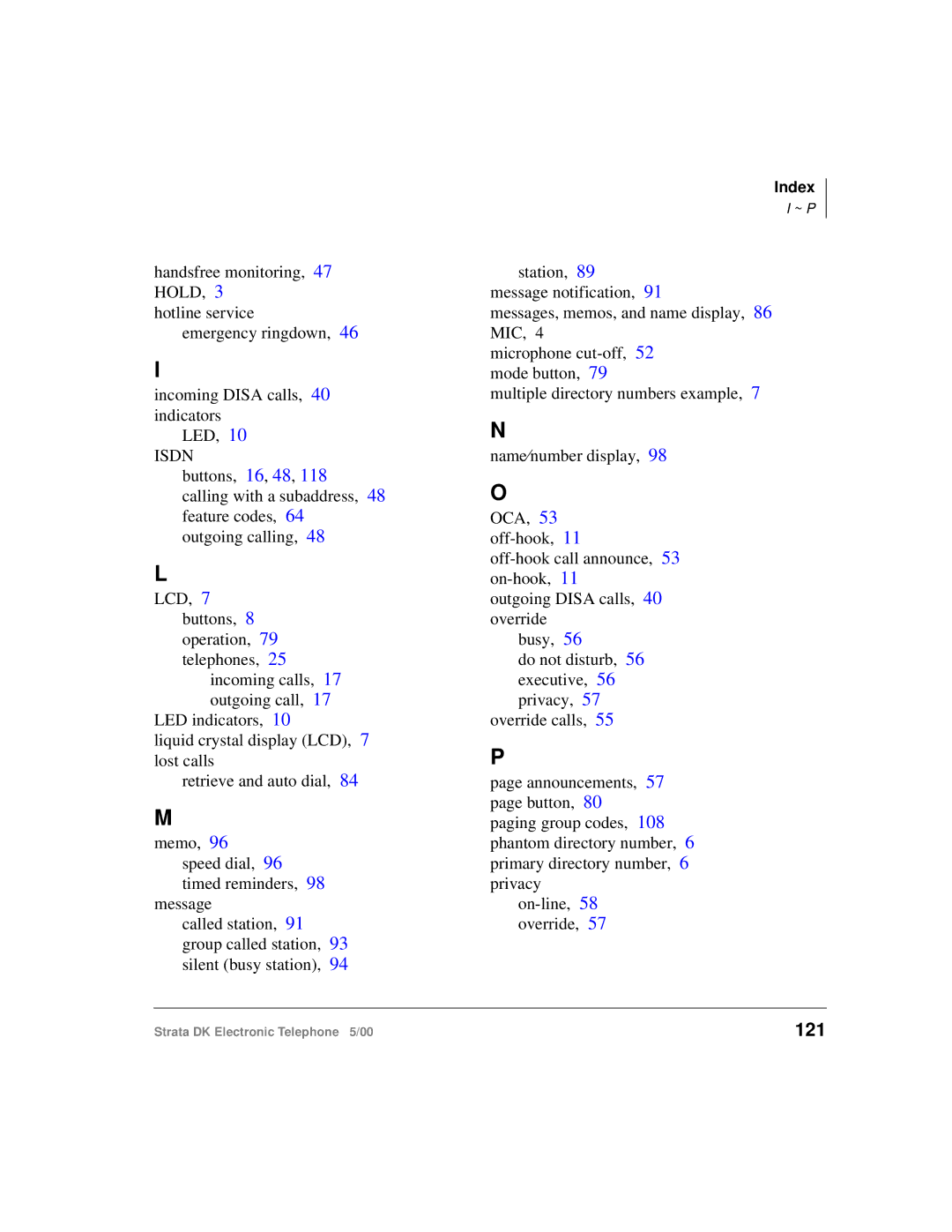 Toshiba Strata DK manual 121, Isdn 