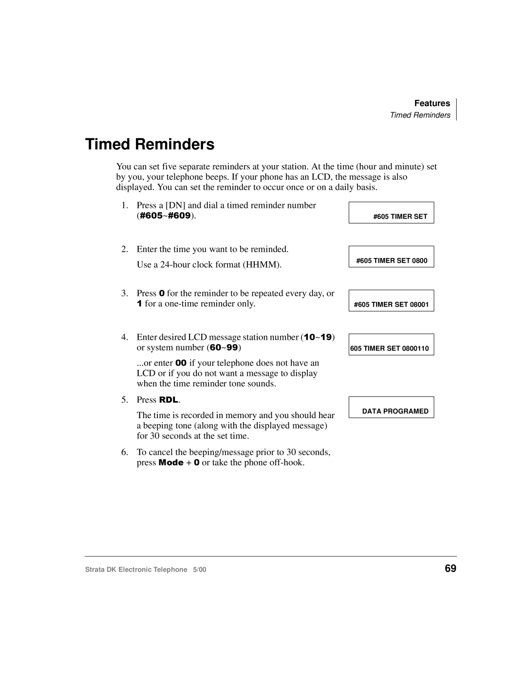 Toshiba Strata DK manual Timed Reminders 