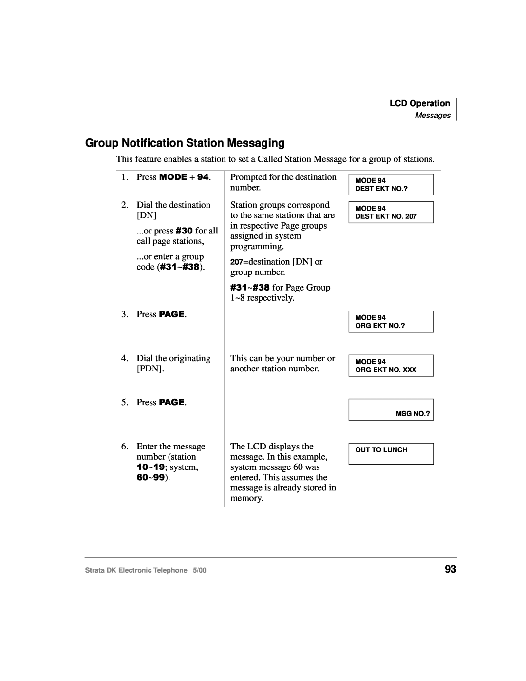 Toshiba Strata DK manual Group Notification Station Messaging 