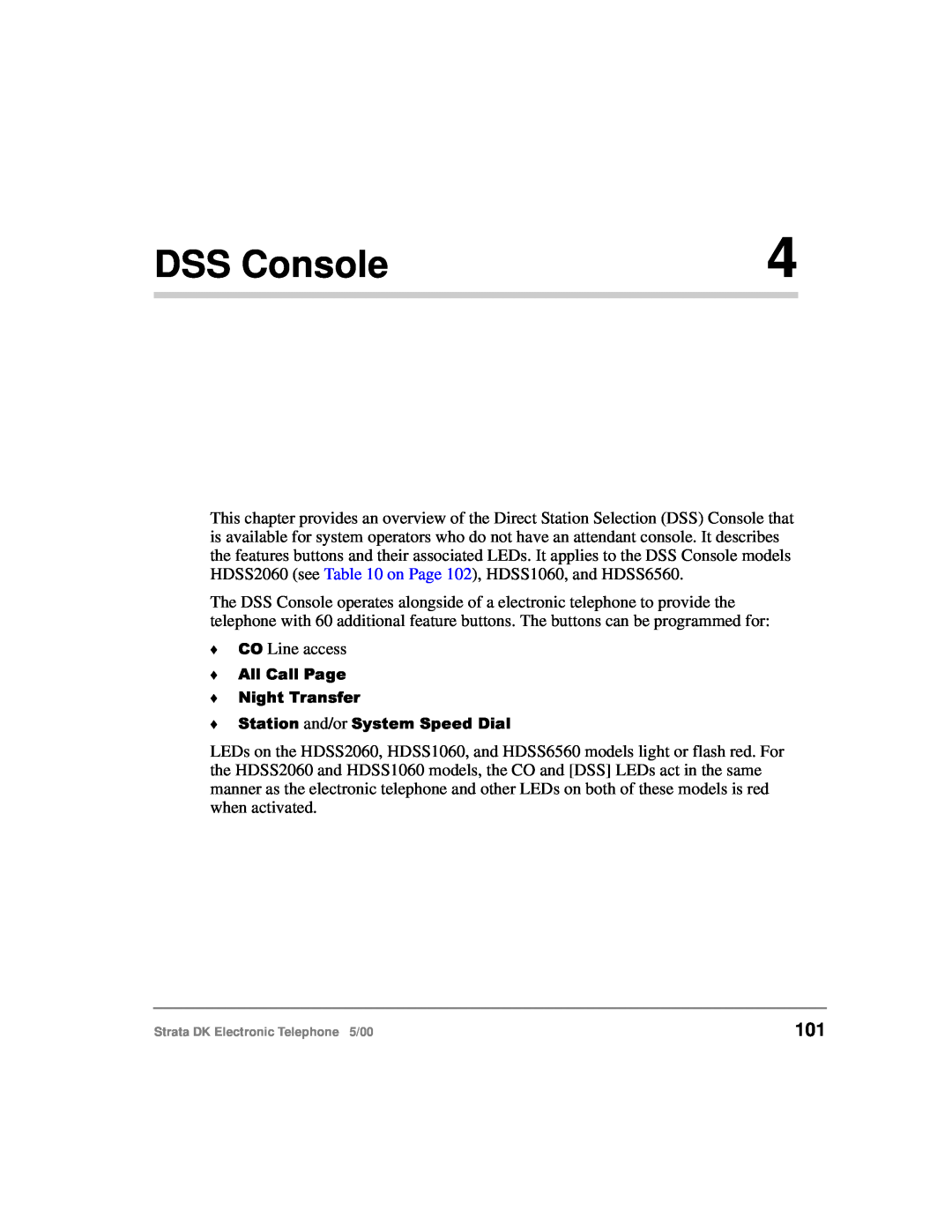 Toshiba Strata DK manual DSS Console 