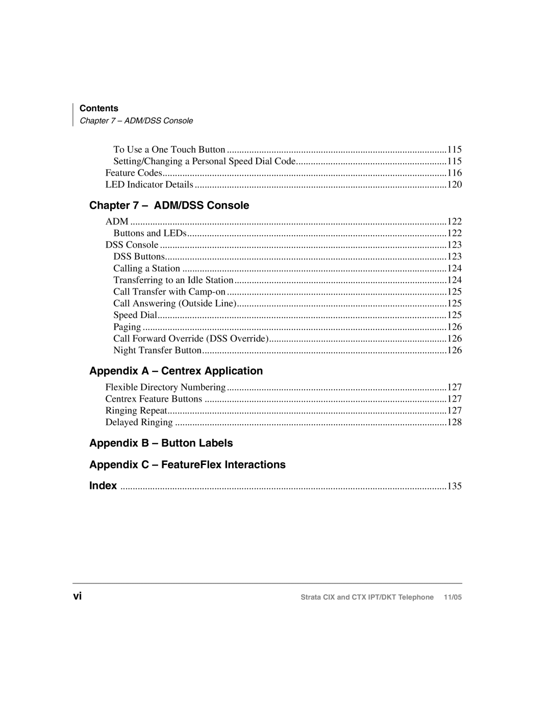 Toshiba Strata DKT, Strata IPT manual Appendix B Button Labels Appendix C FeatureFlex Interactions 