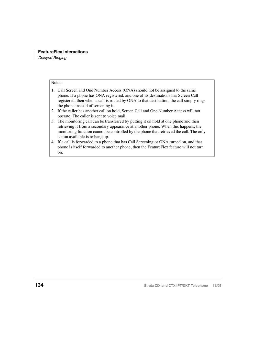 Toshiba Strata DKT, Strata IPT manual 134, FeatureFlex Interactions 