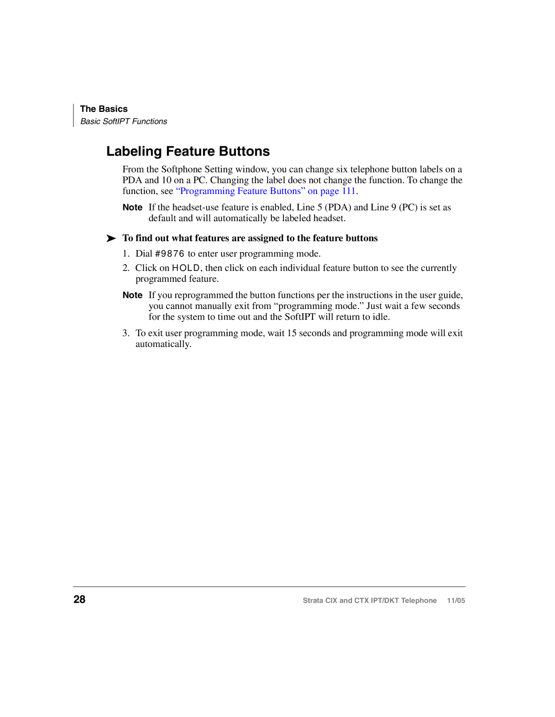 Toshiba Strata DKT, Strata IPT manual Labeling Feature Buttons 