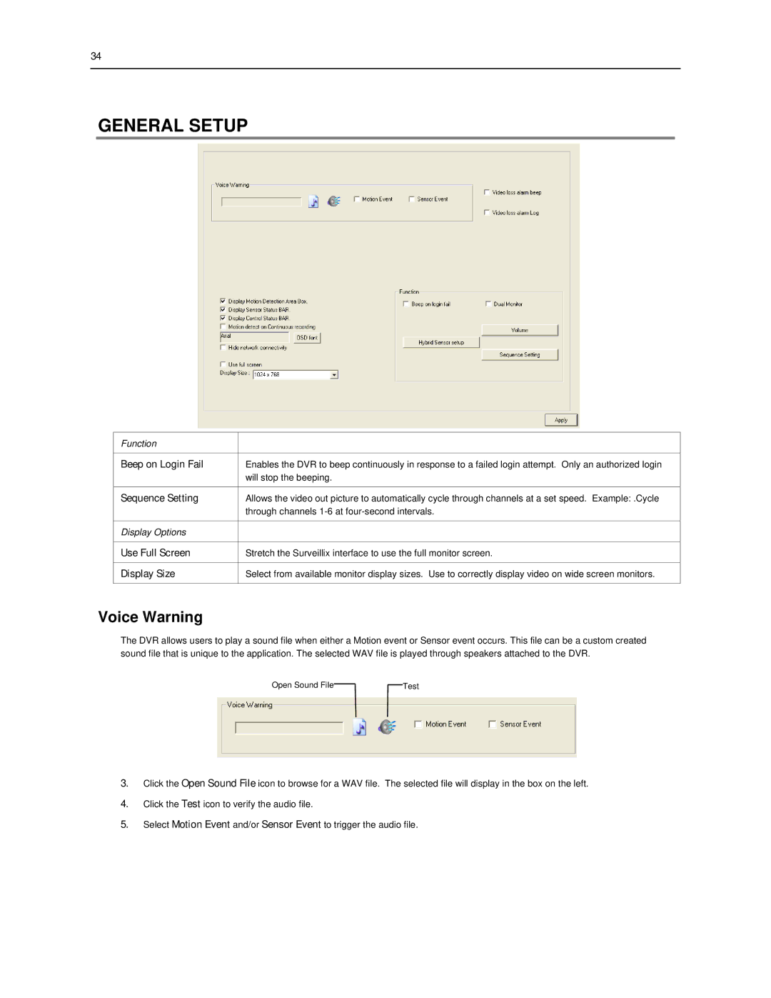 Toshiba SWIP-16, SWIP-32, SWIP-8 user manual General Setup, Voice Warning 