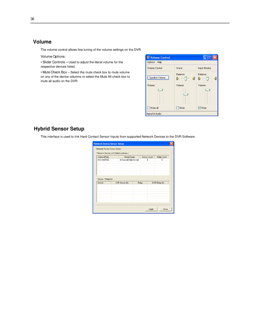 Toshiba SWIP-32, SWIP-16, SWIP-8 user manual Hybrid Sensor Setup, Volume Options 