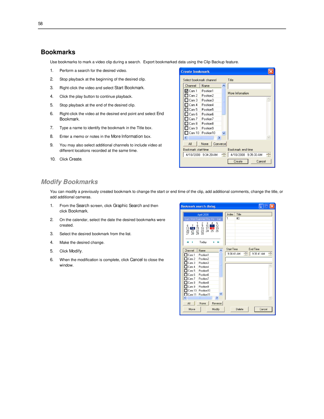 Toshiba SWIP-16, SWIP-32, SWIP-8 user manual Modify Bookmarks 