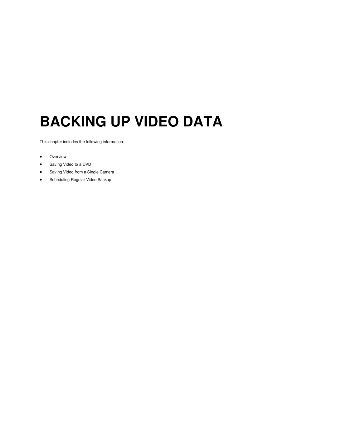 Toshiba SWIP-32, SWIP-16, SWIP-8 user manual Backing UP Video Data 