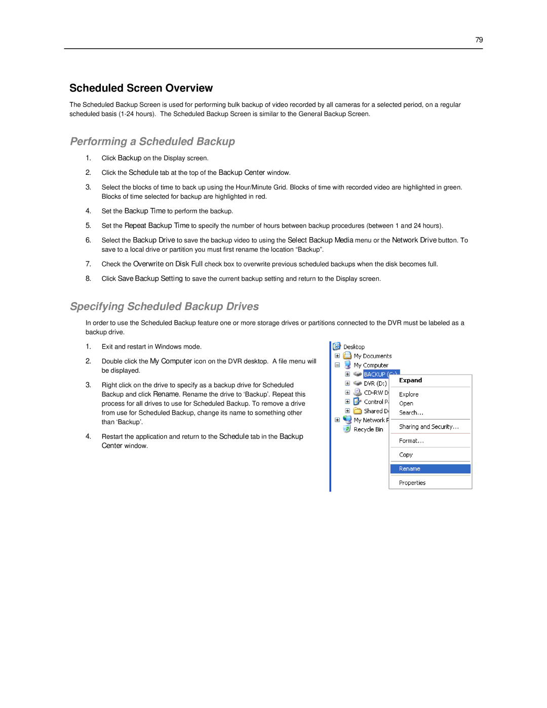 Toshiba SWIP-16, SWIP-32 Scheduled Screen Overview, Performing a Scheduled Backup, Specifying Scheduled Backup Drives 