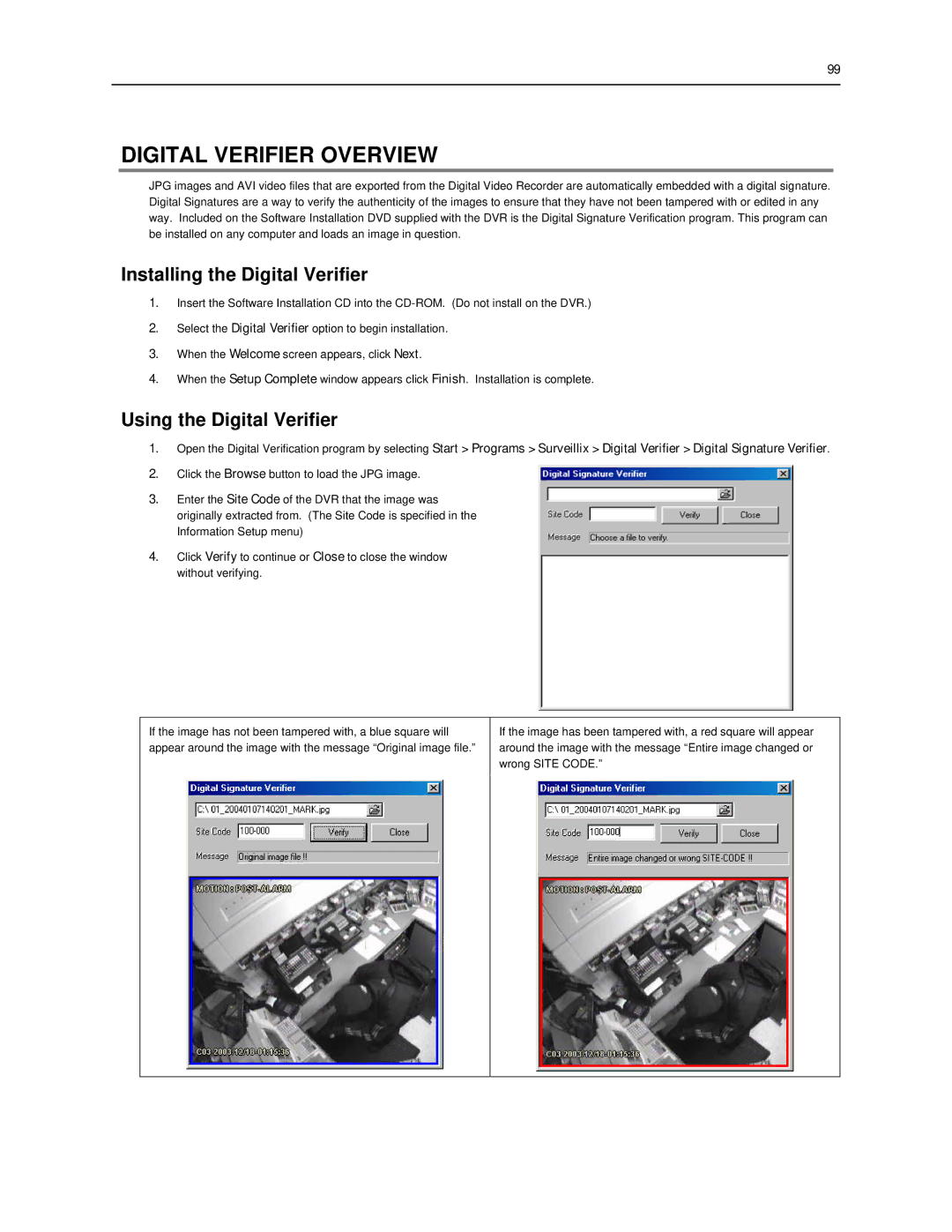 Toshiba SWIP-32, SWIP-16, SWIP-8 Digital Verifier Overview, Installing the Digital Verifier, Using the Digital Verifier 