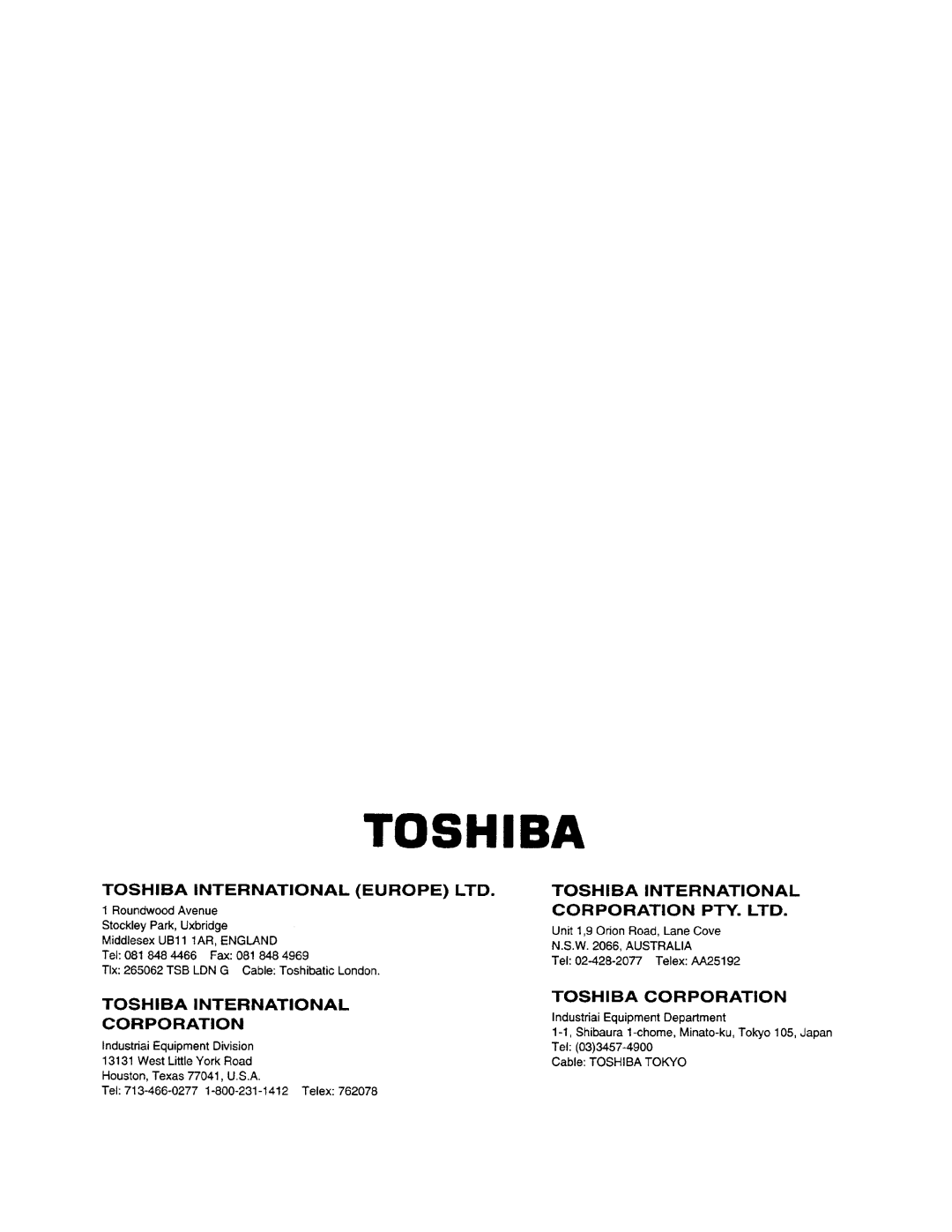 Toshiba T-Series operation manual 