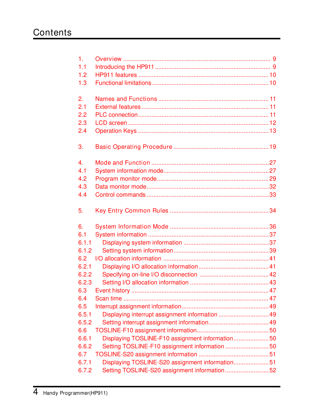 Toshiba T-Series operation manual Contents 