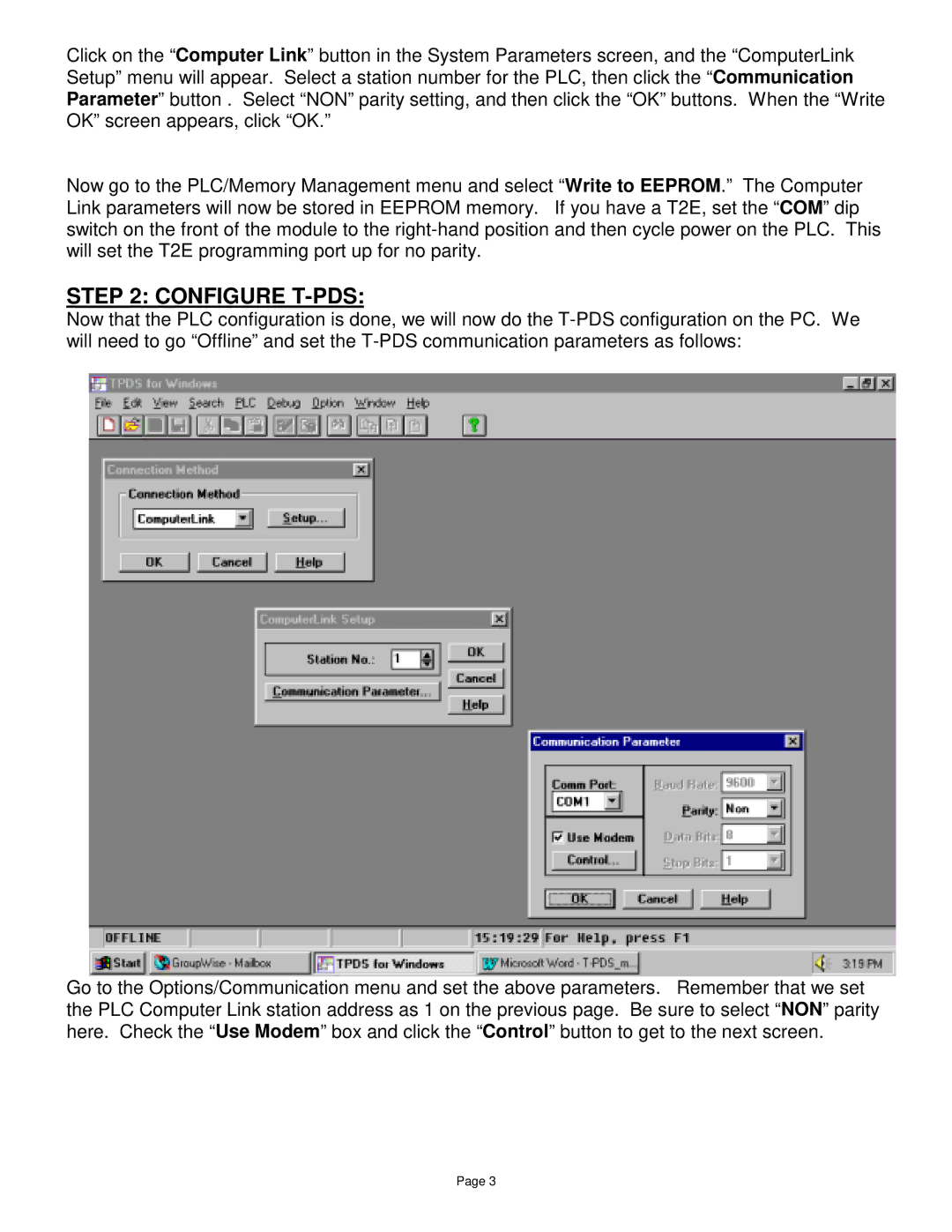 Toshiba T1 manual Configure T-PDS 