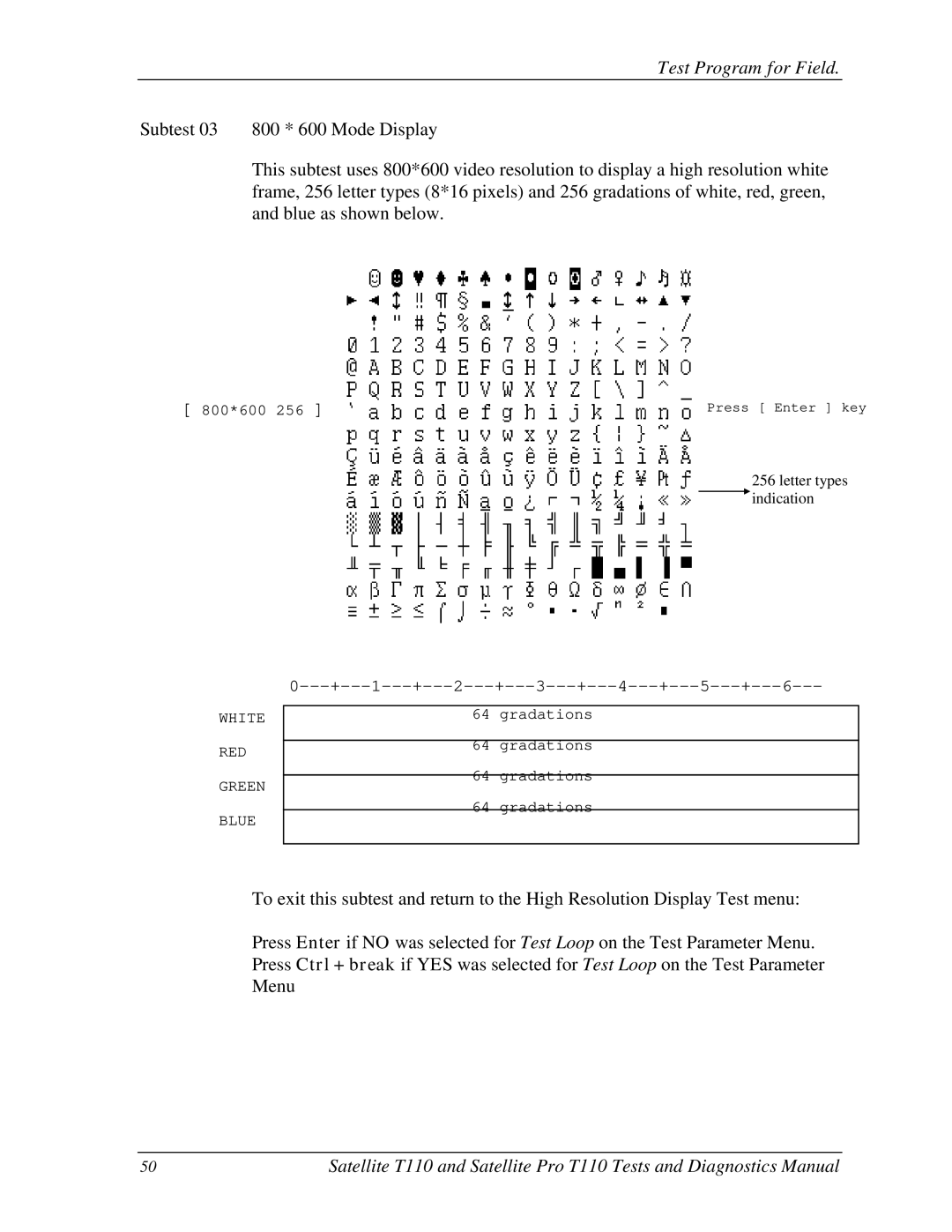 Toshiba T110, ProT1!0 manual Letter types indication 