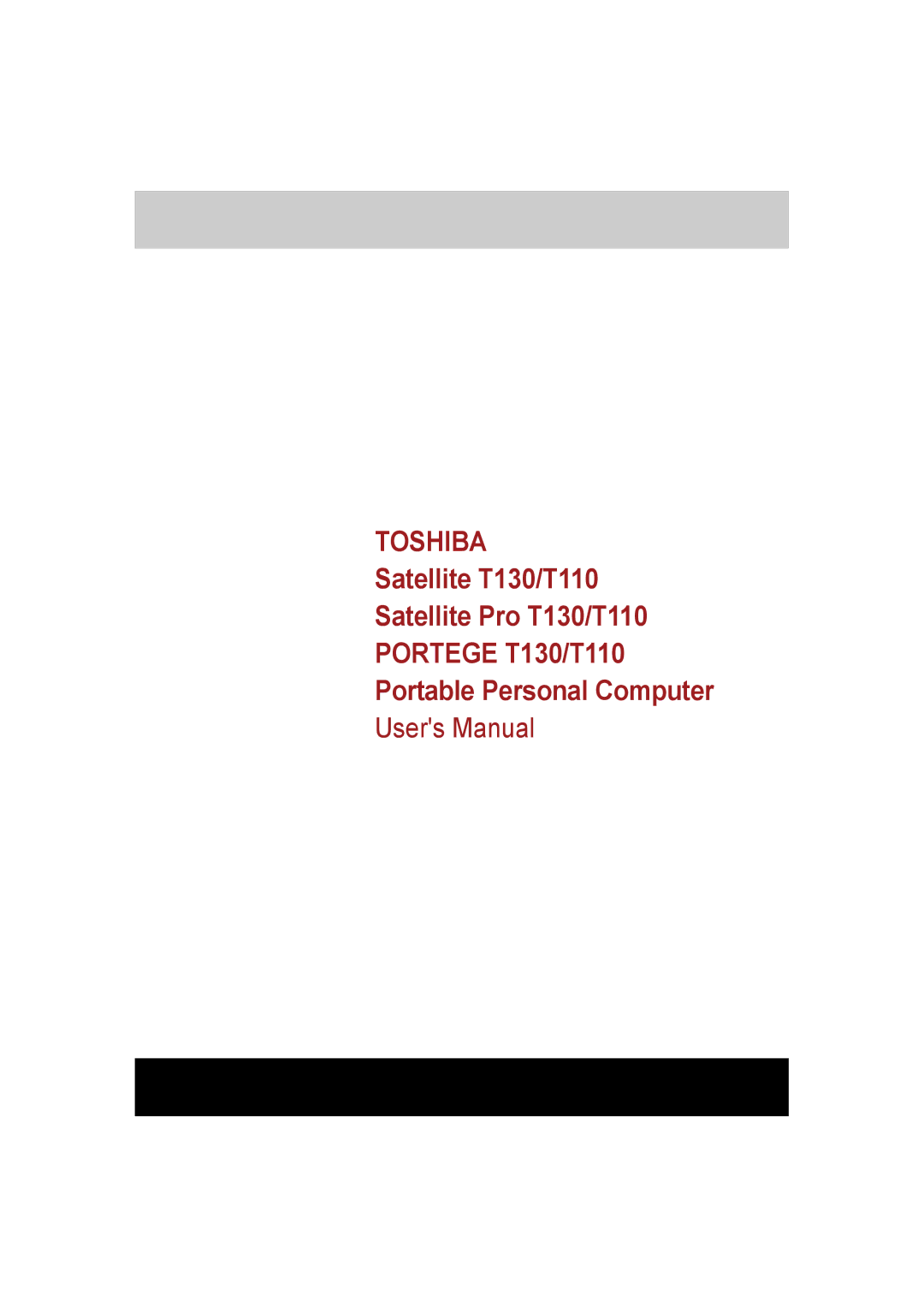 Toshiba T110 user manual Toshiba 