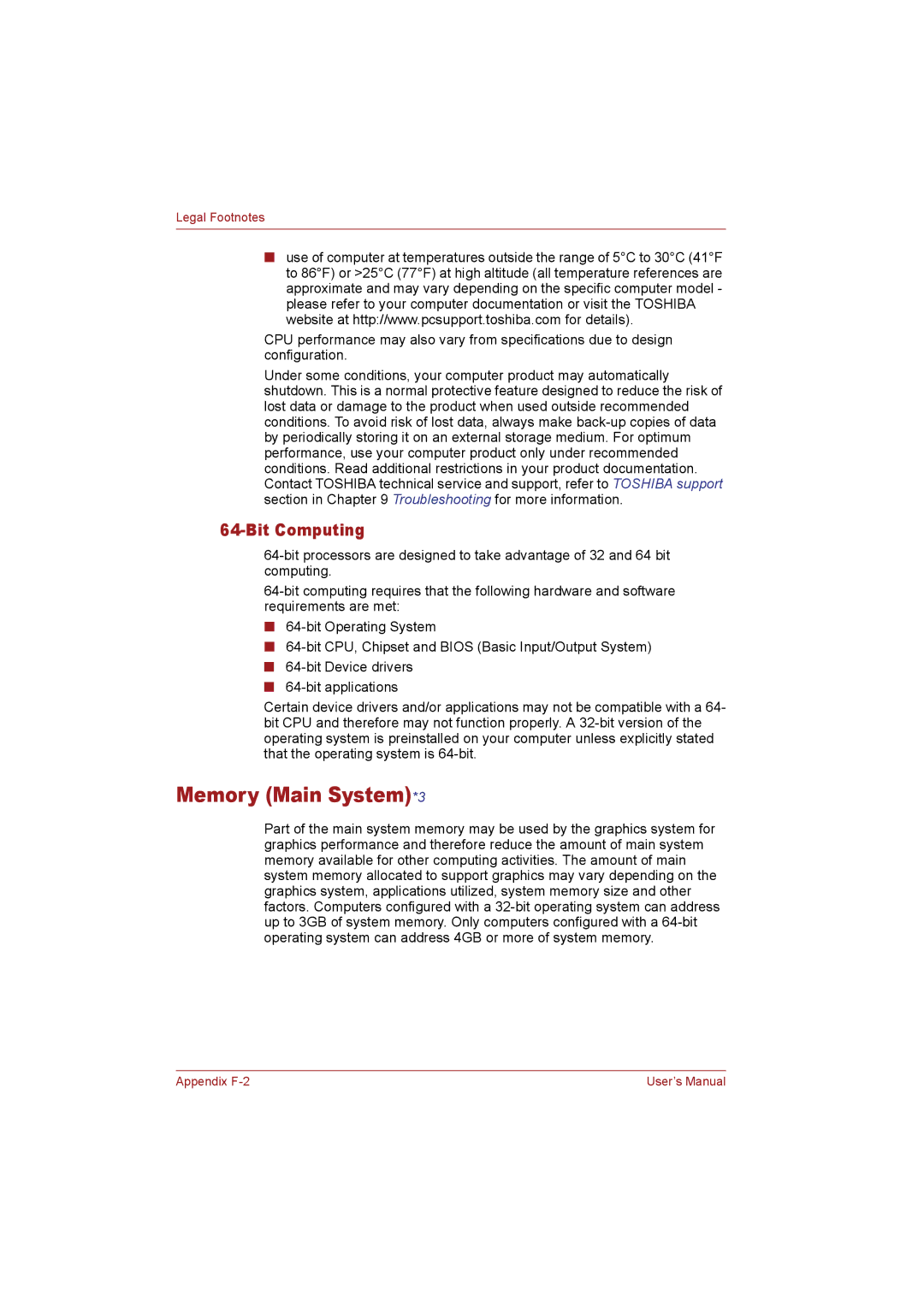 Toshiba T110 user manual Memory Main System*3, Bit Computing 