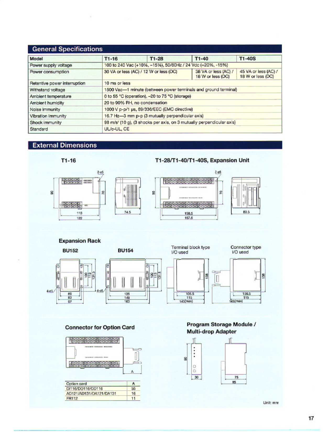 Toshiba T1S manual External Dimensions 