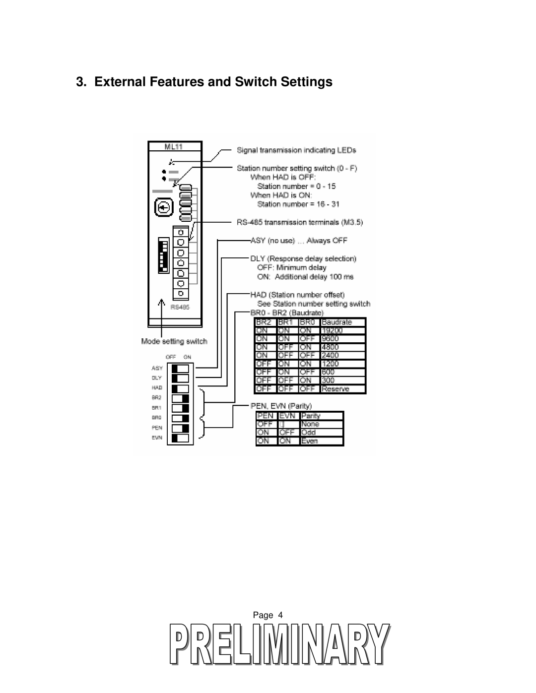 Toshiba T2 Series user manual External Features and Switch Settings 