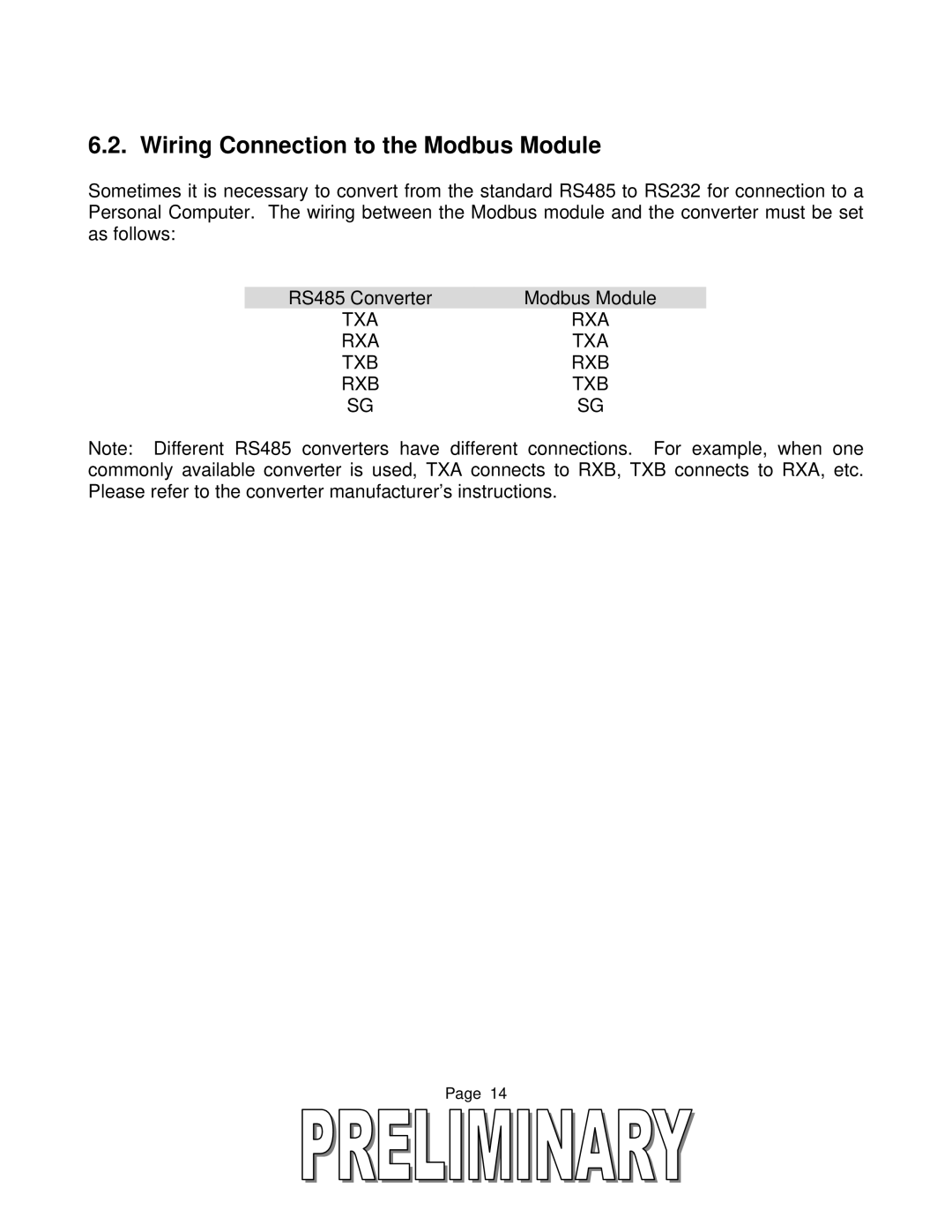 Toshiba T2 Series user manual Wiring Connection to the Modbus Module 