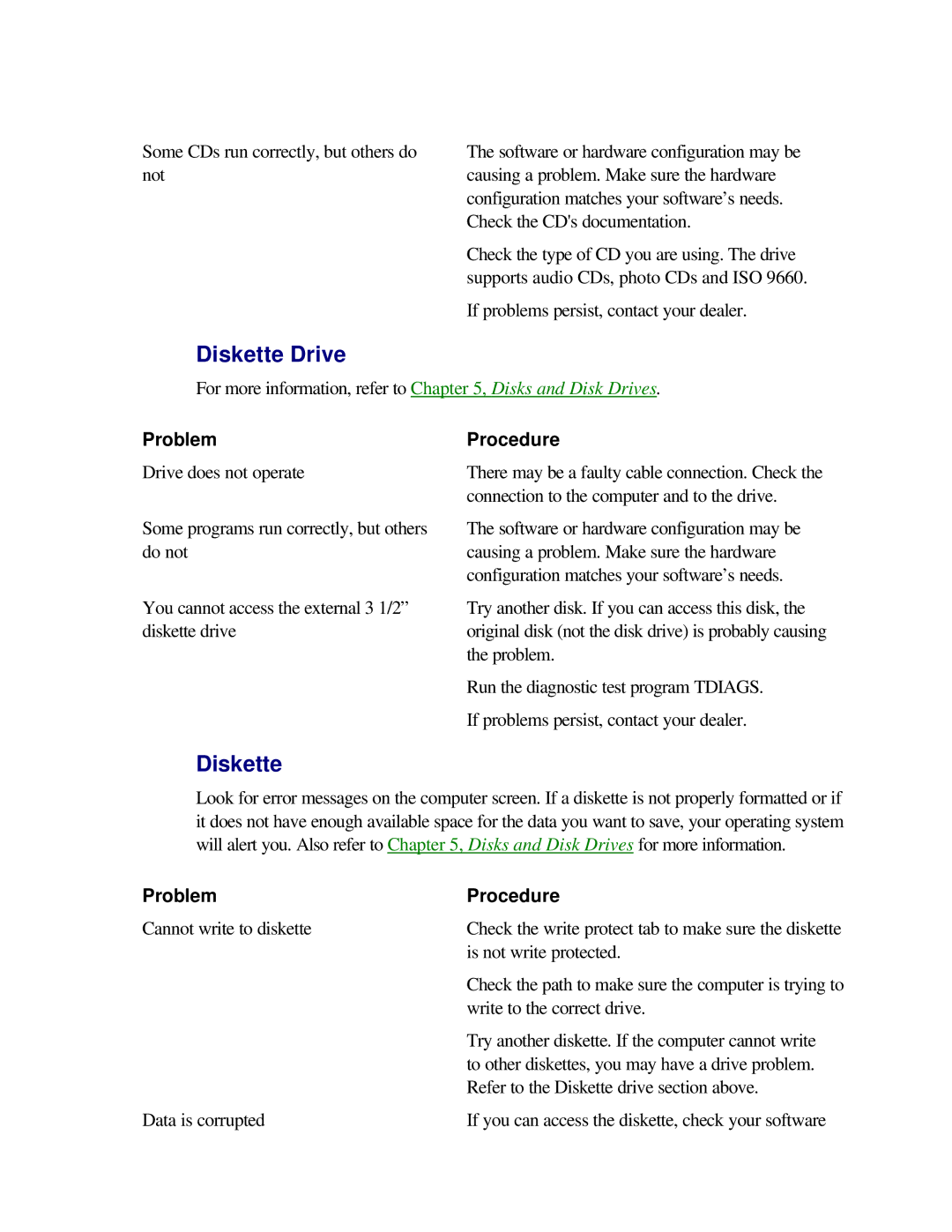 Toshiba T2150CD user manual Diskette Drive 