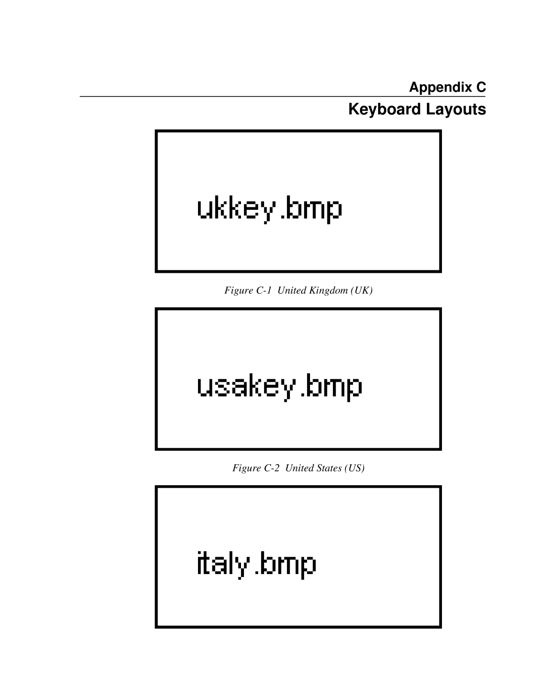 Toshiba T2150CD user manual Keyboard Layouts, Figure C-1 United Kingdom UK 