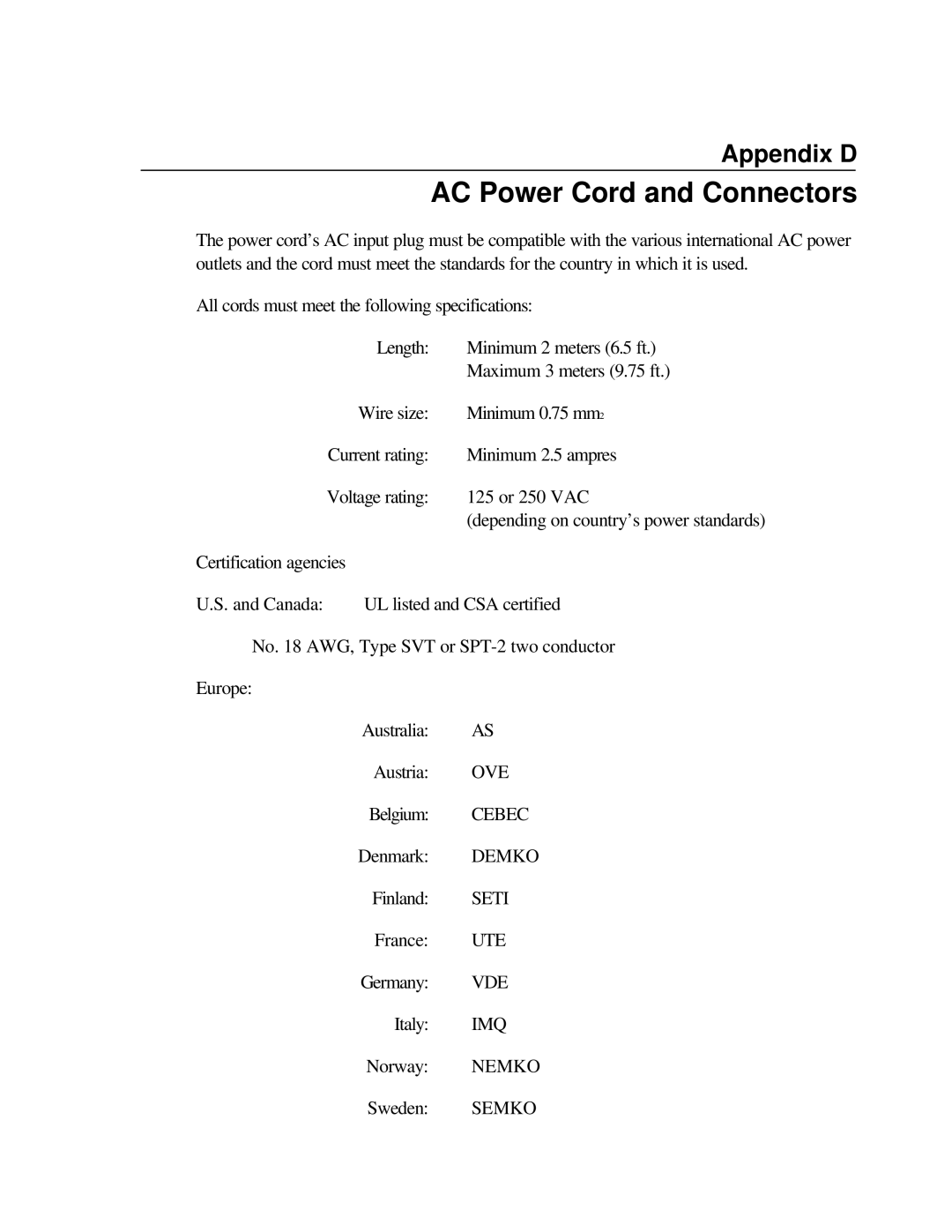 Toshiba T2150CD user manual AC Power Cord and Connectors 