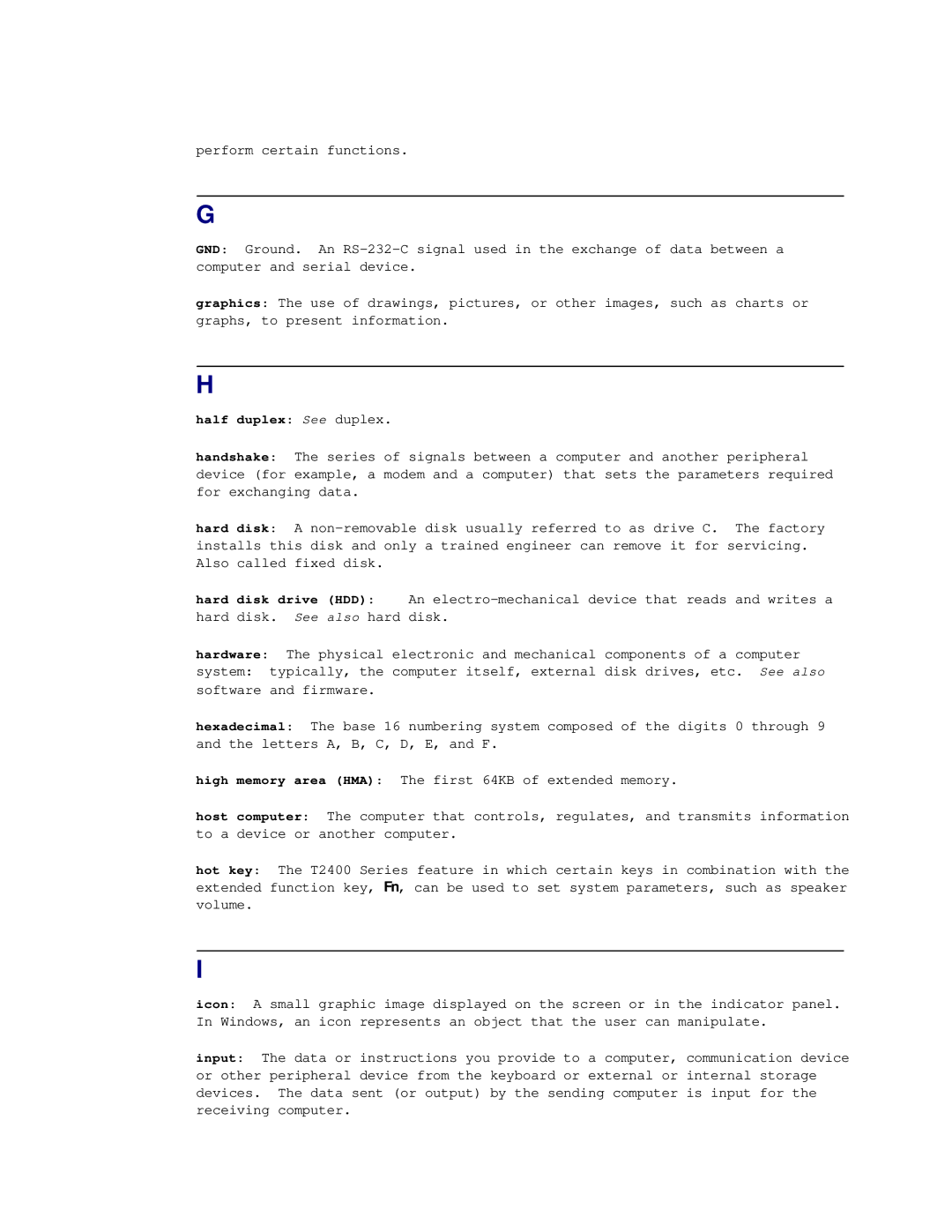 Toshiba T2150CD user manual Half duplex See duplex 