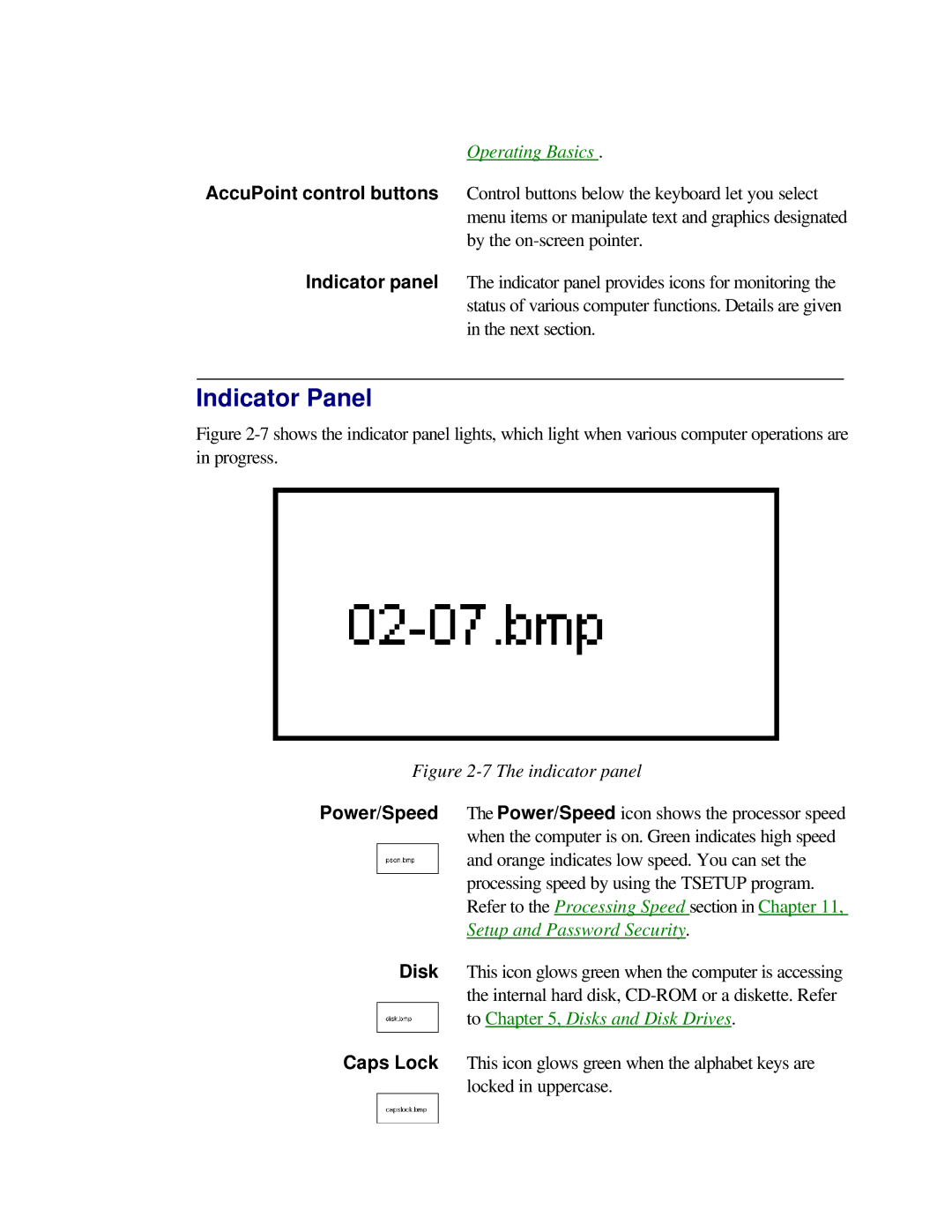 Toshiba T2150CD user manual Indicator Panel, Operating Basics 