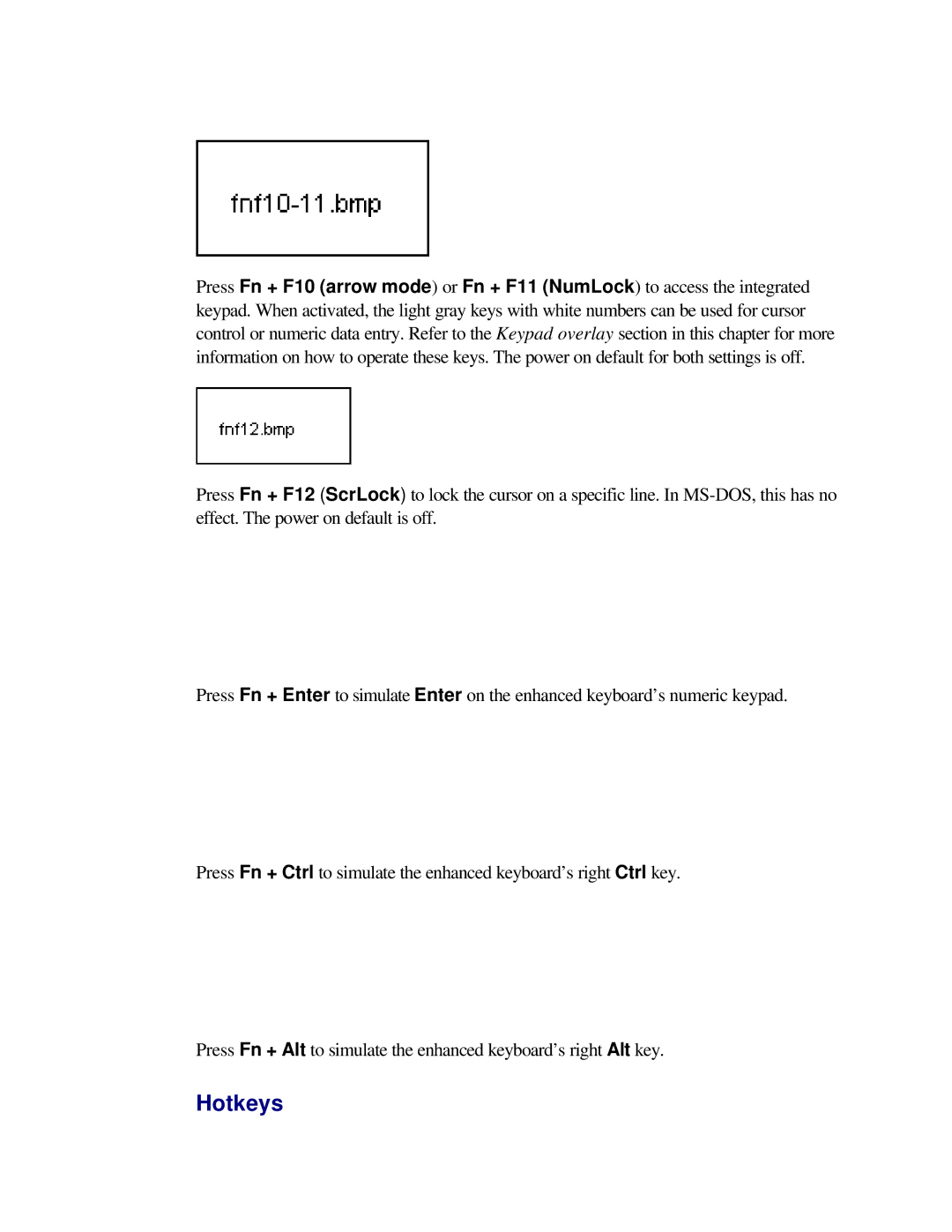 Toshiba T2150CD user manual Hotkeys 