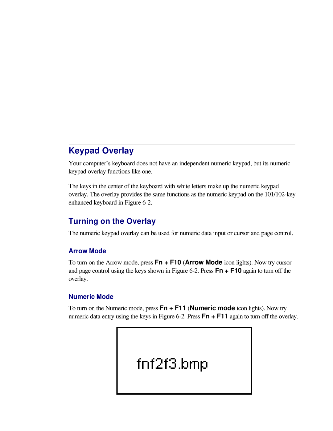 Toshiba T2150CD user manual Keypad Overlay, Turning on the Overlay, Arrow Mode, Numeric Mode 