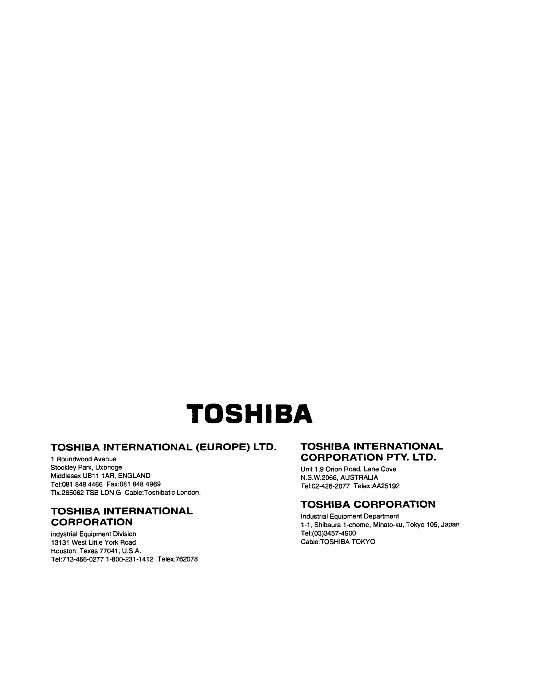 Toshiba T3 user manual 