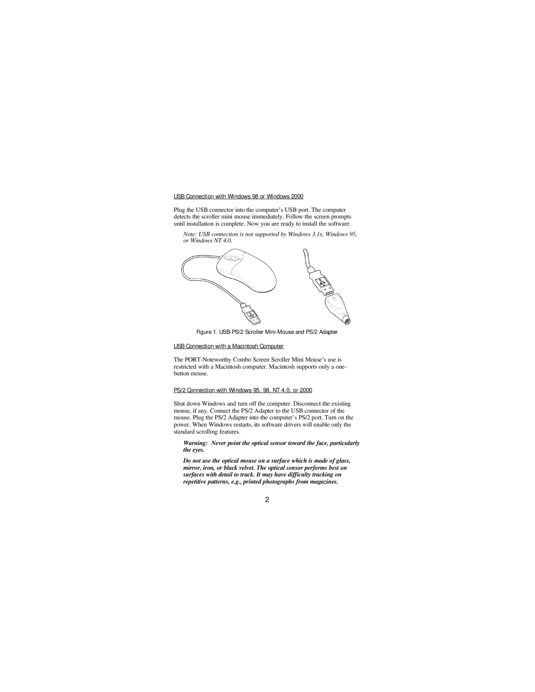 Toshiba T400 manual USB Connection with Windows 98 or Windows, USB Connection with a Macintosh Computer 