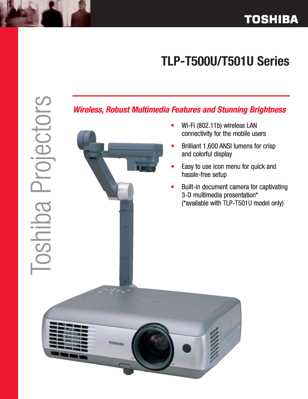 Toshiba TLP-T500USeries manual Toshiba Projectors, TLP-T500U/T501U Series 