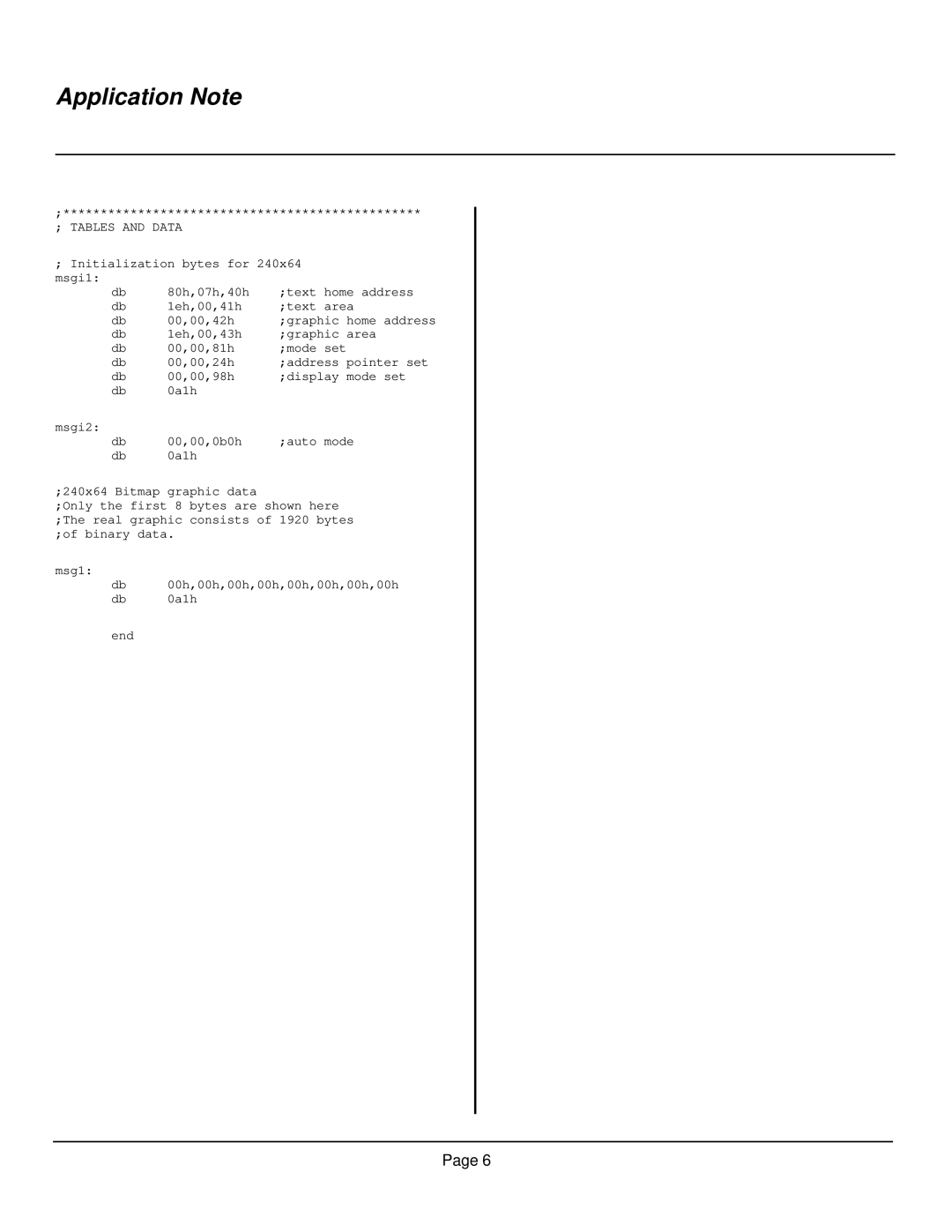 Toshiba T6963C manual Tables and Data 