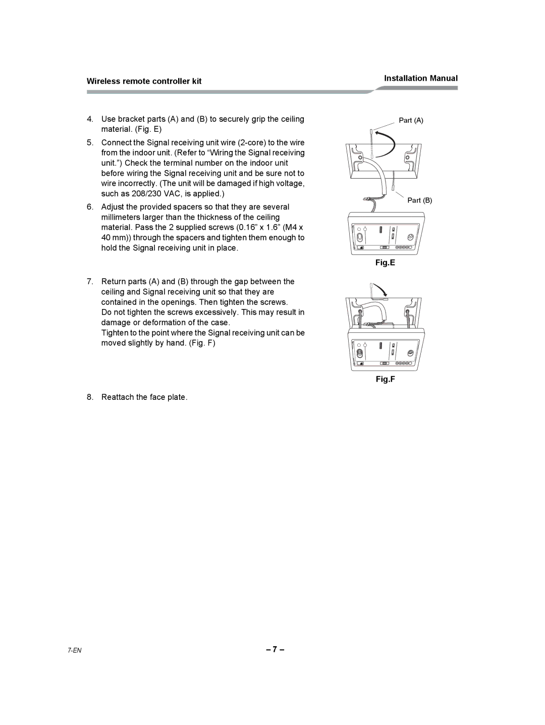 Toshiba TCB-AX21UL installation manual Fig.E 