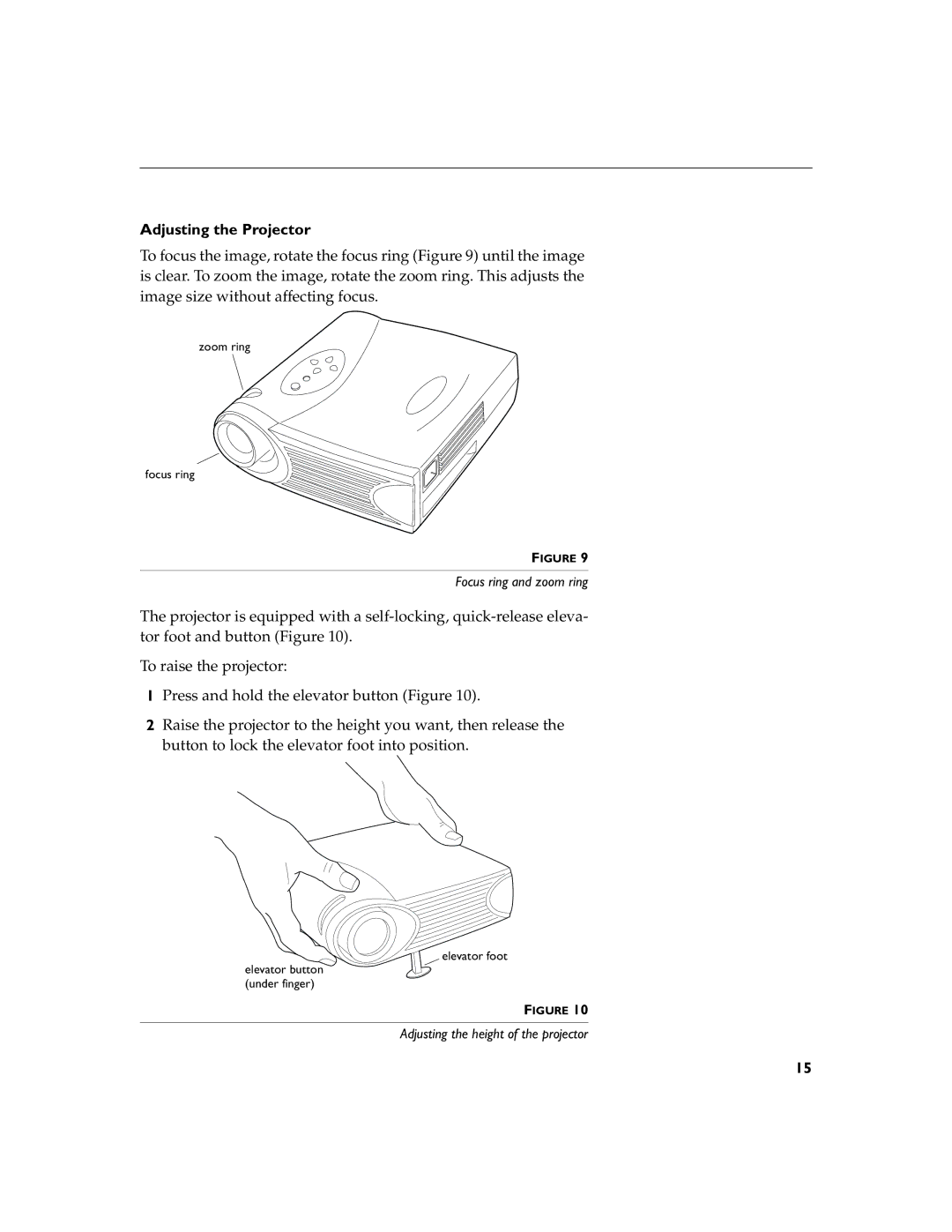 Toshiba TDP-B1 warranty Adjusting the Projector 