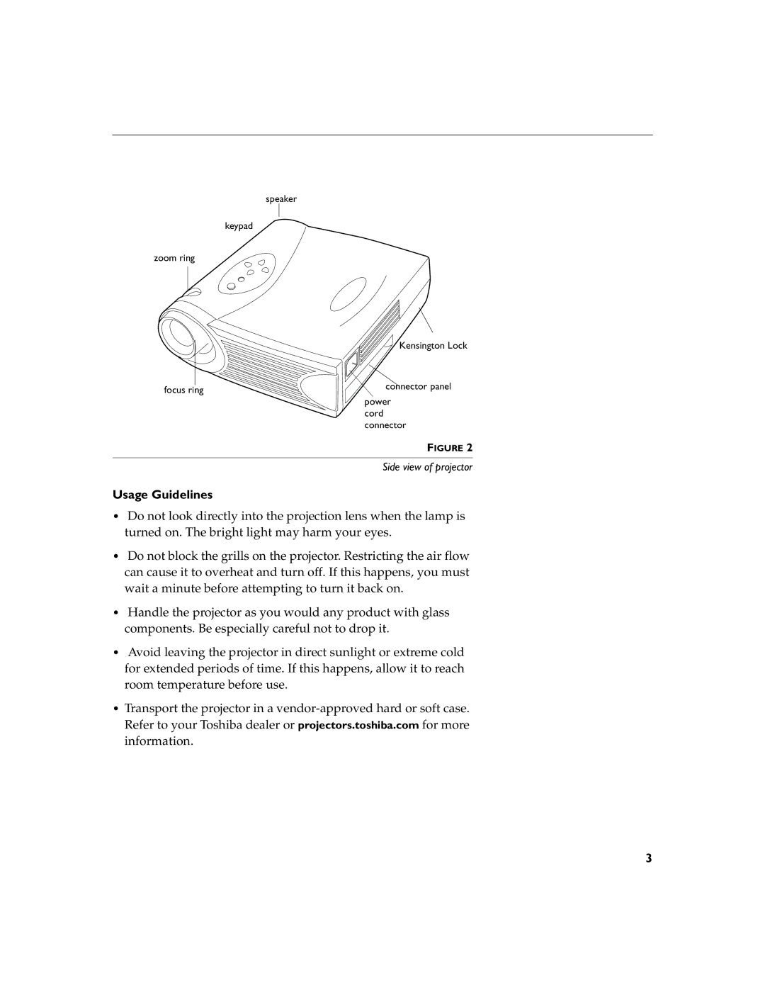 Toshiba TDP-B1 warranty Usage Guidelines 