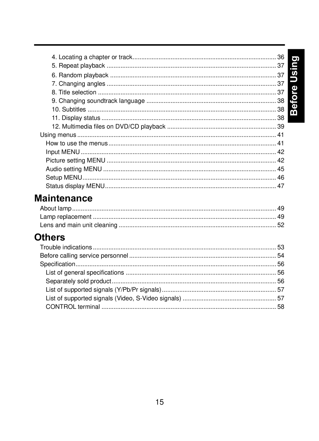 Toshiba TDP-ET10 owner manual Maintenance 