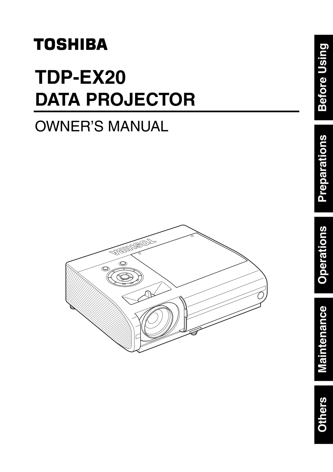 Toshiba TDP-EX20 owner manual 