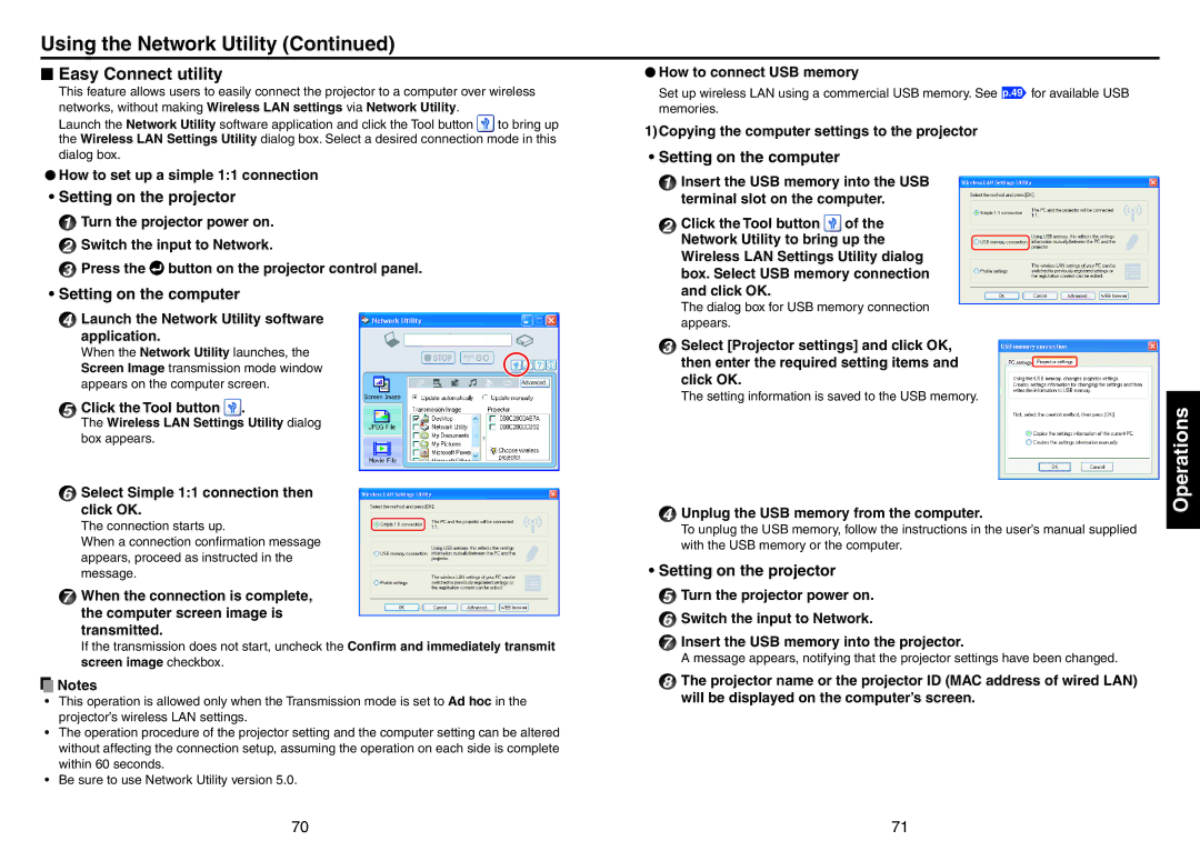 Toshiba TDP-EX20 owner manual Easy Connect utility 