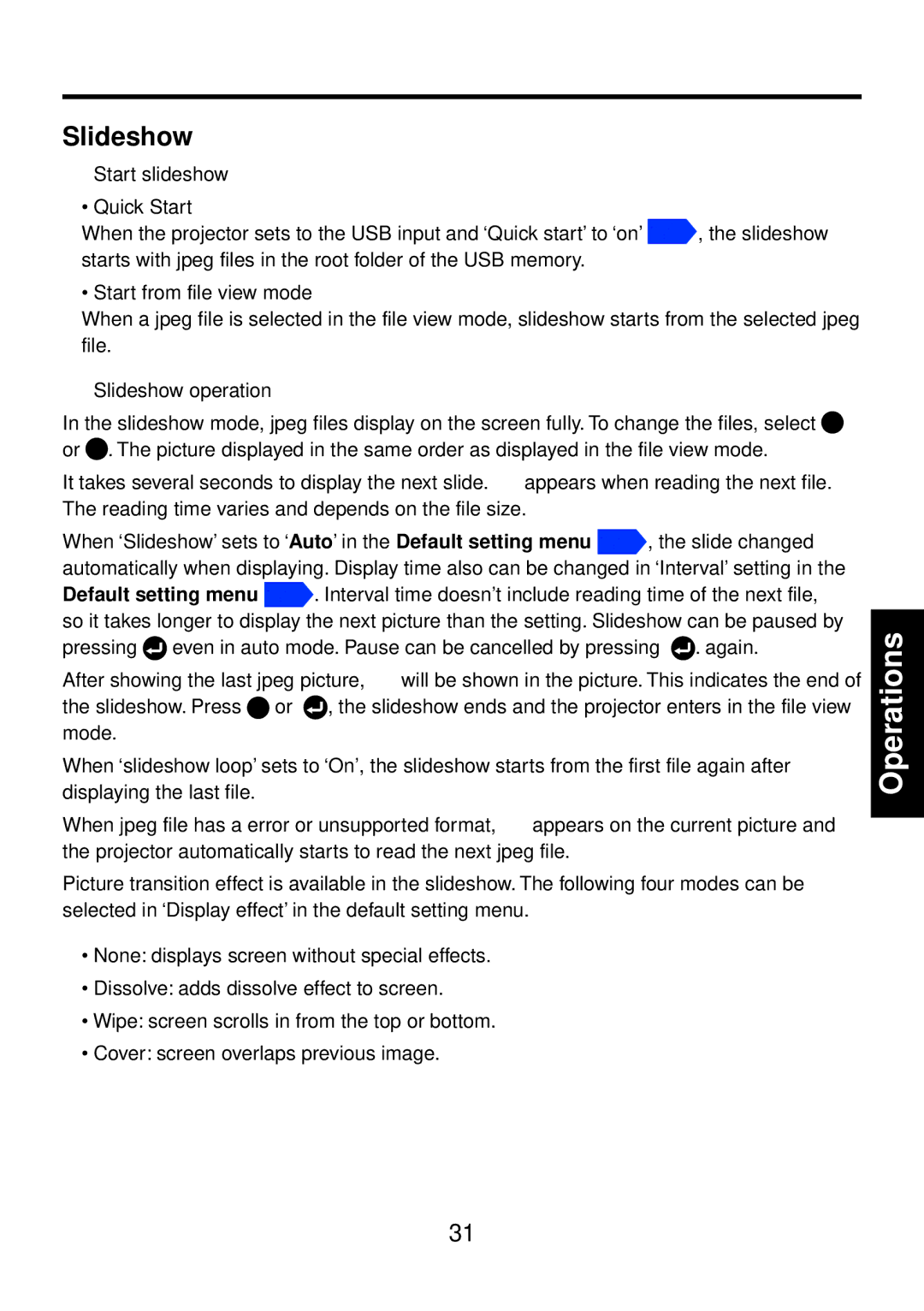 Toshiba TDP-FF1A manual Slideshow 