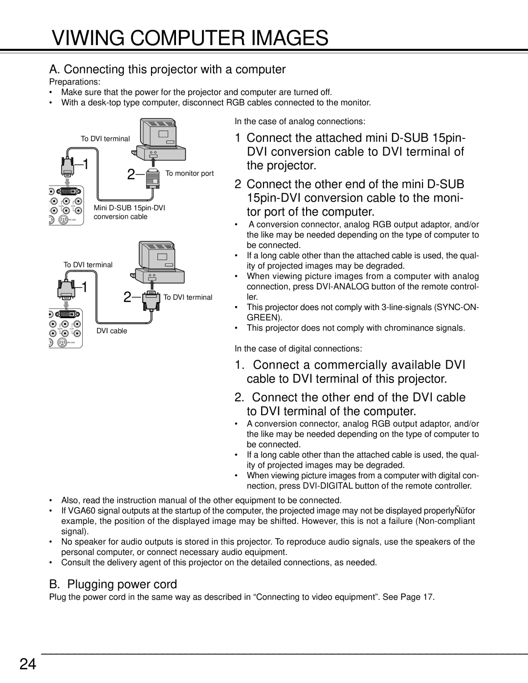 Toshiba TDP-MT500 owner manual Viwing Computer Images, Connecting this projector with a computer, Tor port of the computer 