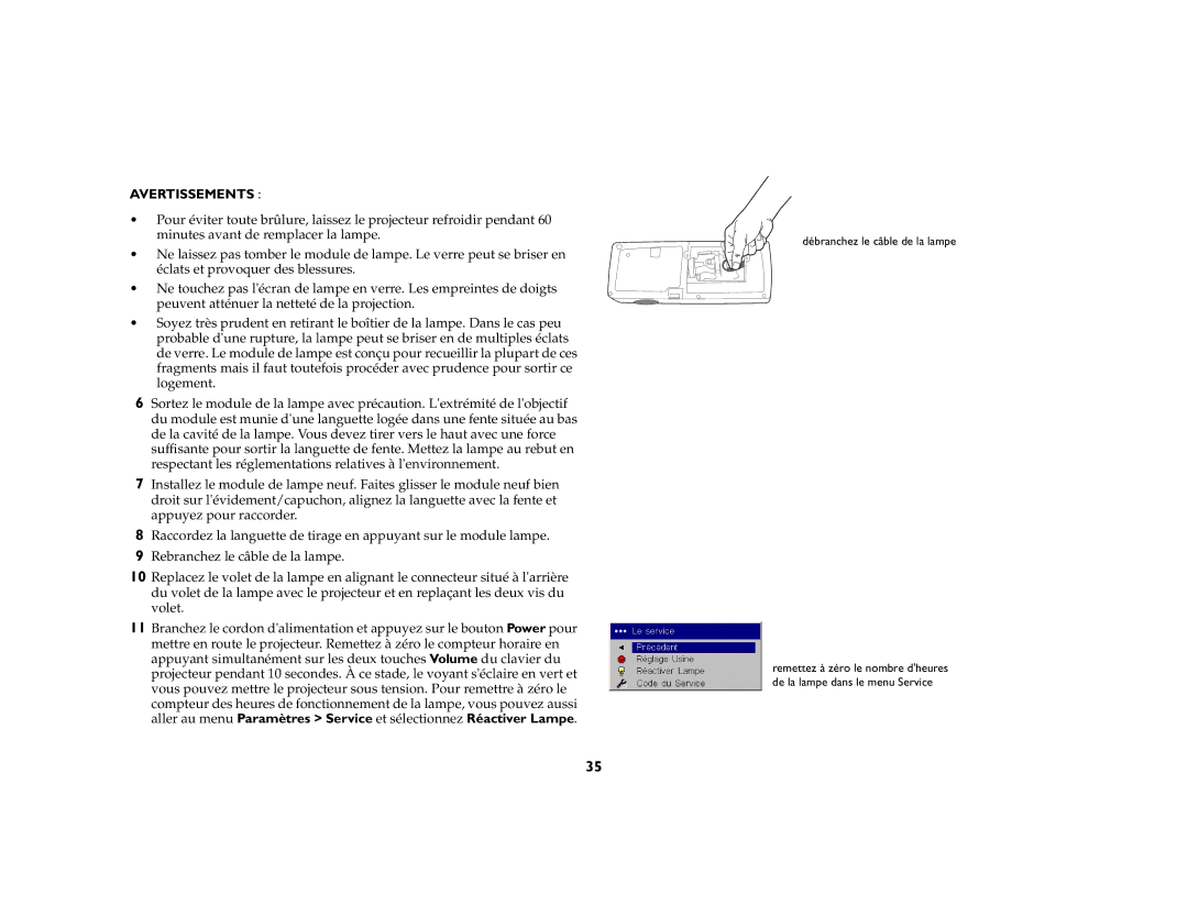 Toshiba TDP-P6 manual Avertissements 