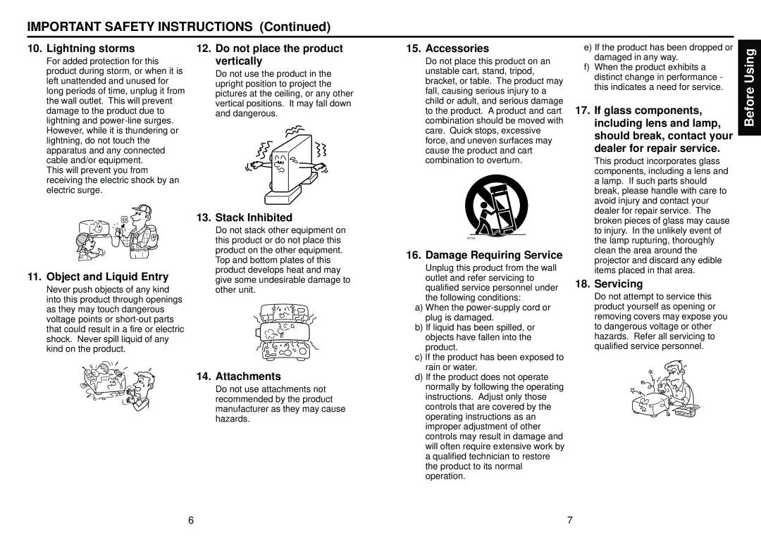 Toshiba TDP-S21, TDP-S20 owner manual Important Safety Instructions 