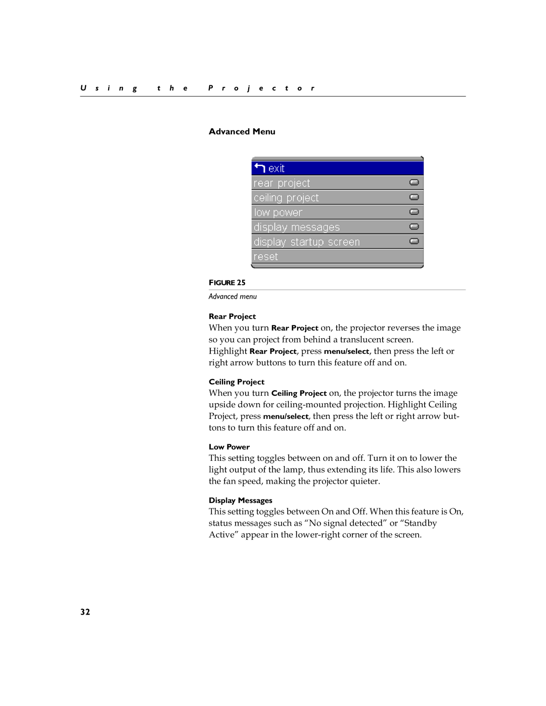 Toshiba TDP-S3 manual Advanced Menu, Wkhidqvshhgpdnlqjwkhsurmhfwrutxlhwhu 